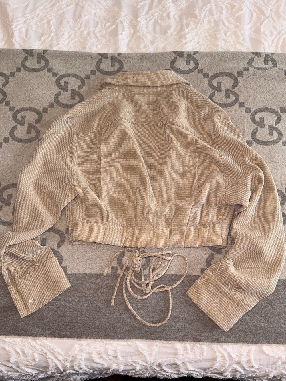 ASTR the Label long sleeve crop linen top - Picture 9 of 10